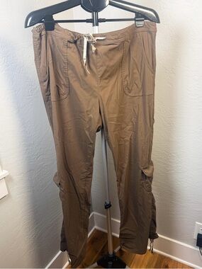 Lucy Brown Cargo Hiking Pants Nylon Spandex Outdoor Lightweight Size XL